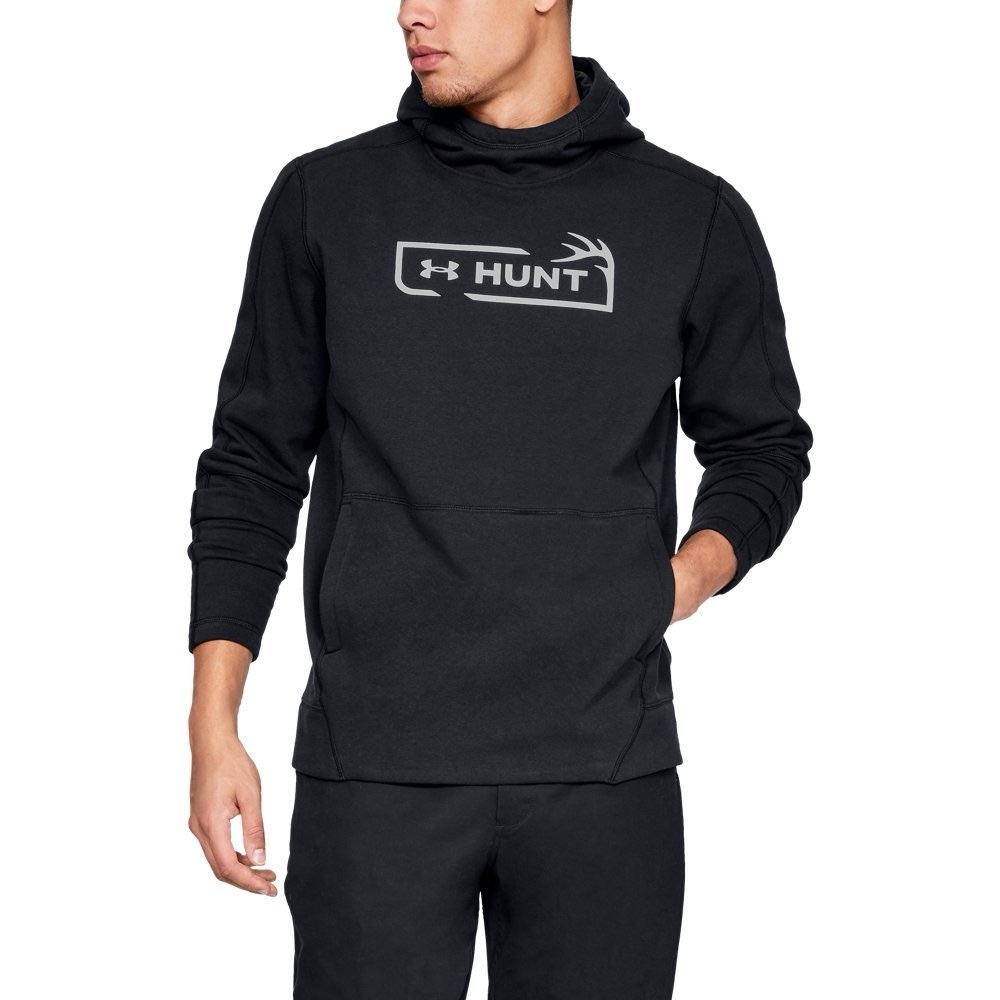 Under Armour Men's Rival Fleece Hunt Icon Black Hoodie size Medium